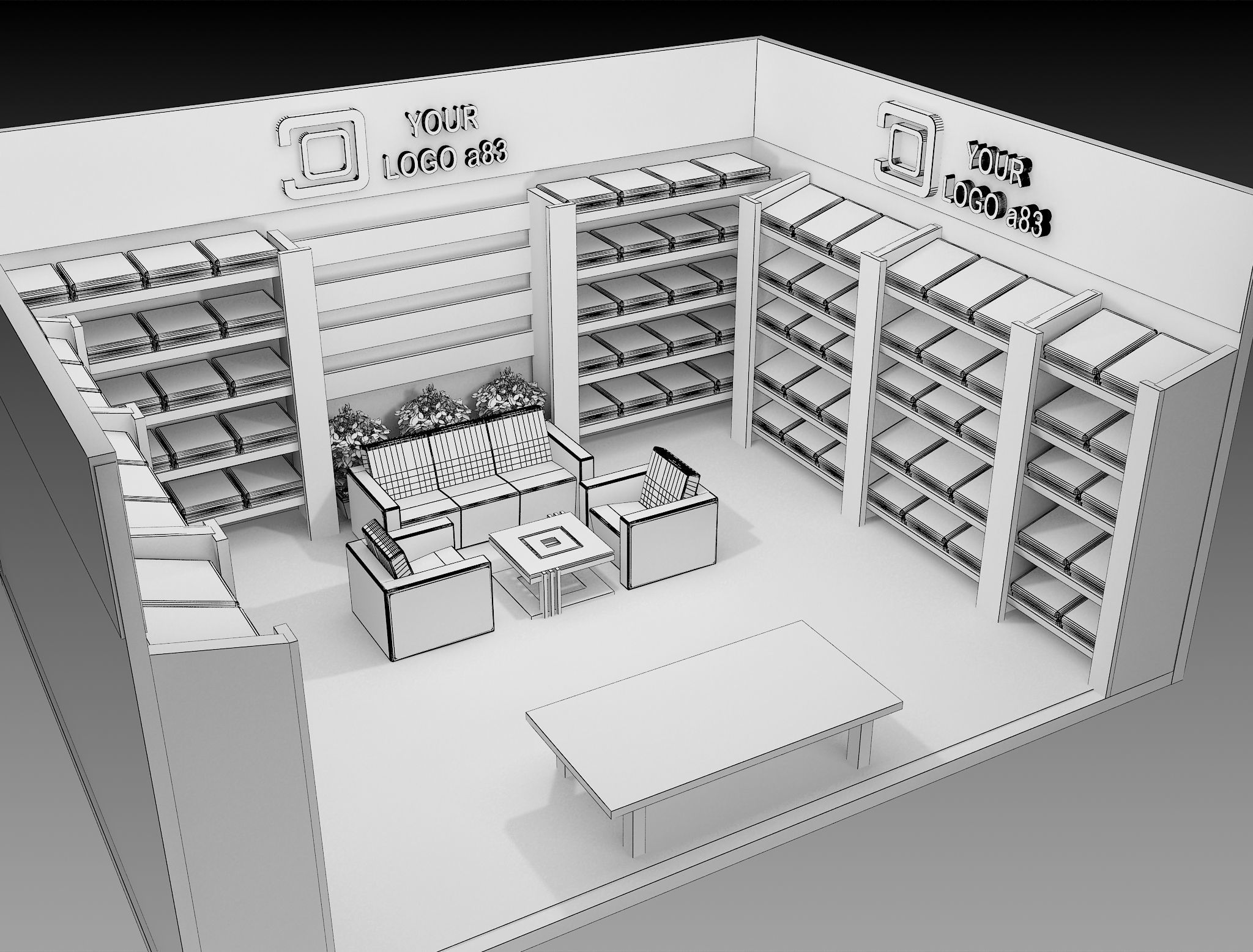  Booth Exhibition Stand a83 3D model_3