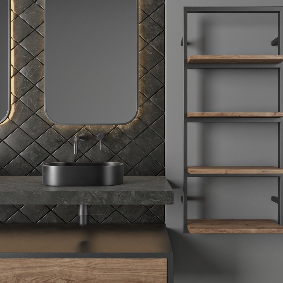 bathroom furniture set 49 3D model_3