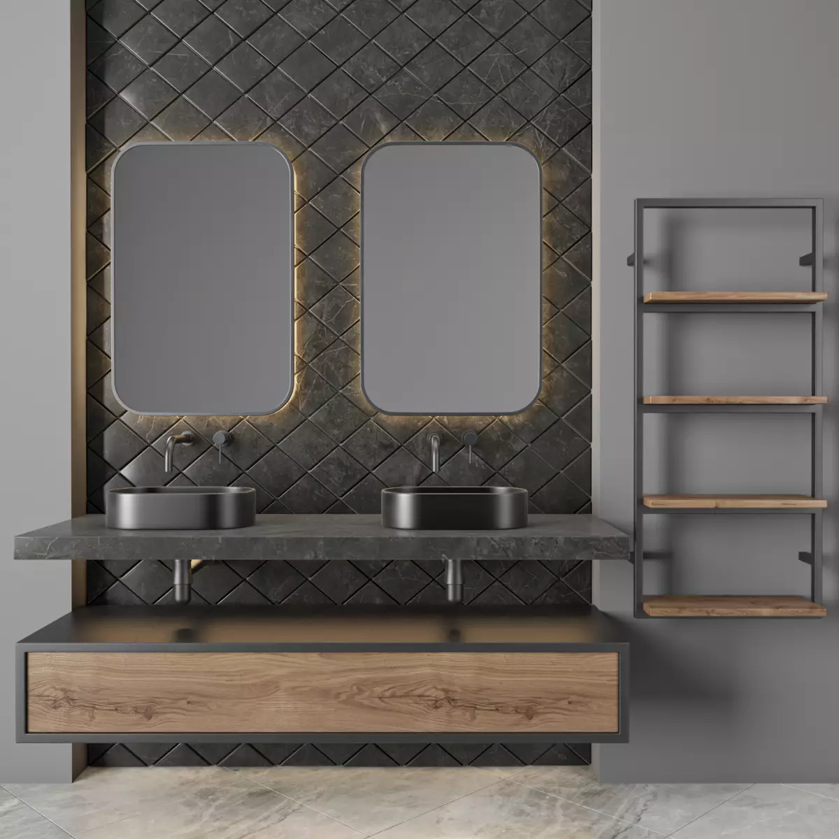 bathroom furniture set 49 3D model_0