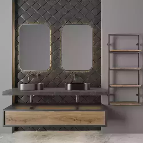 bathroom furniture set 49 3D model
