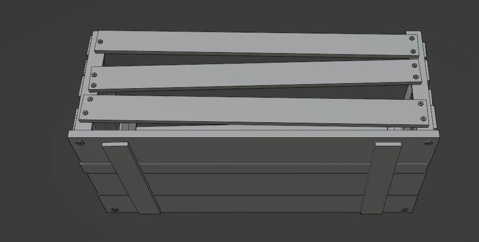 Wooden crate Low-poly 3D model_9