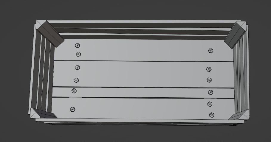 Wooden crate Low-poly 3D model_10