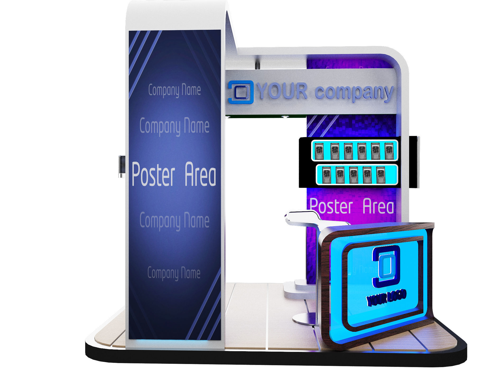  Booth Exhibition Stand a84 3D model_8