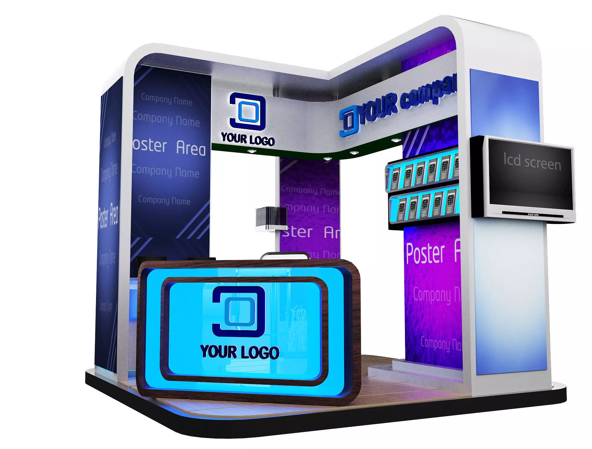  Booth Exhibition Stand a84 3D model_0