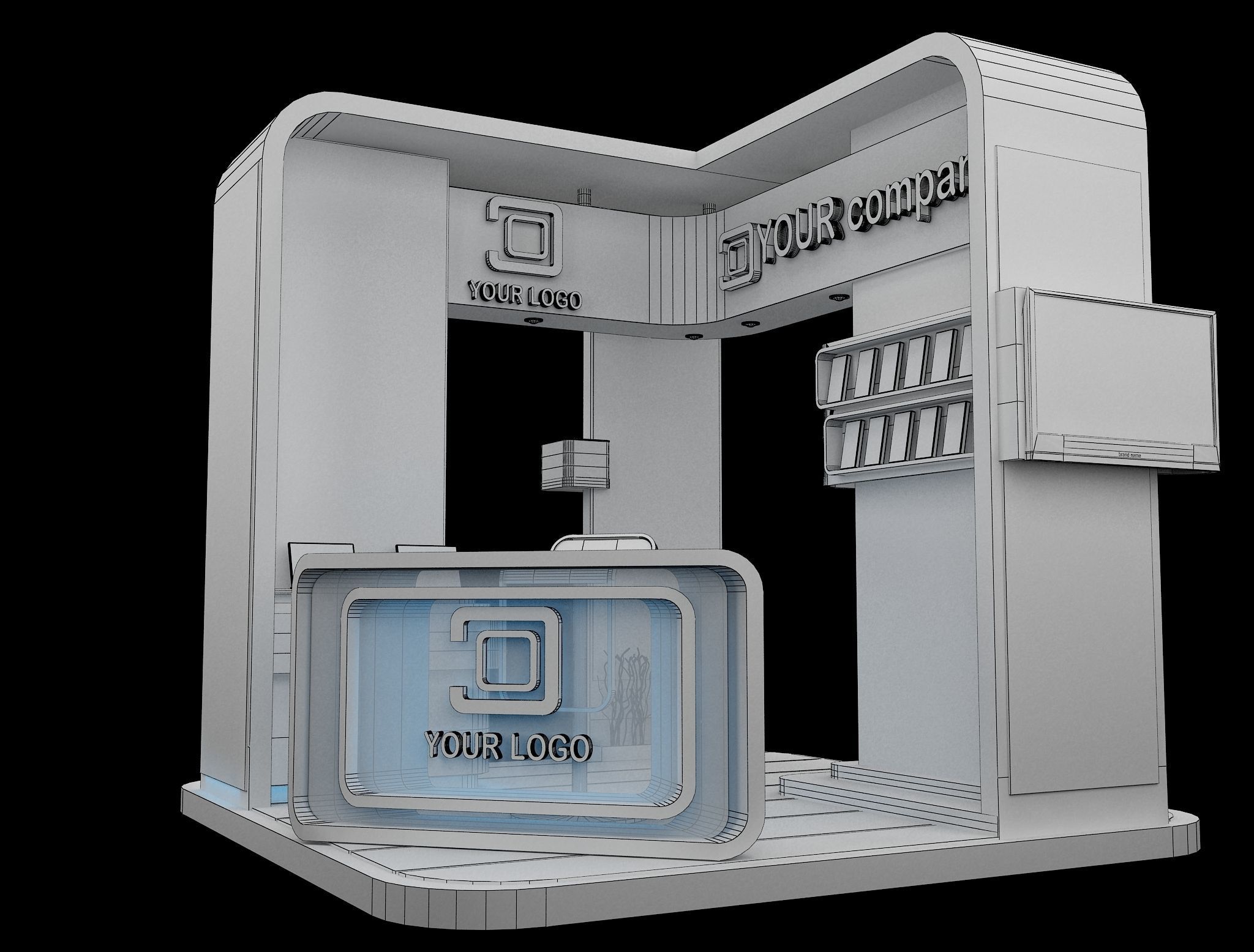  Booth Exhibition Stand a84 3D model_1