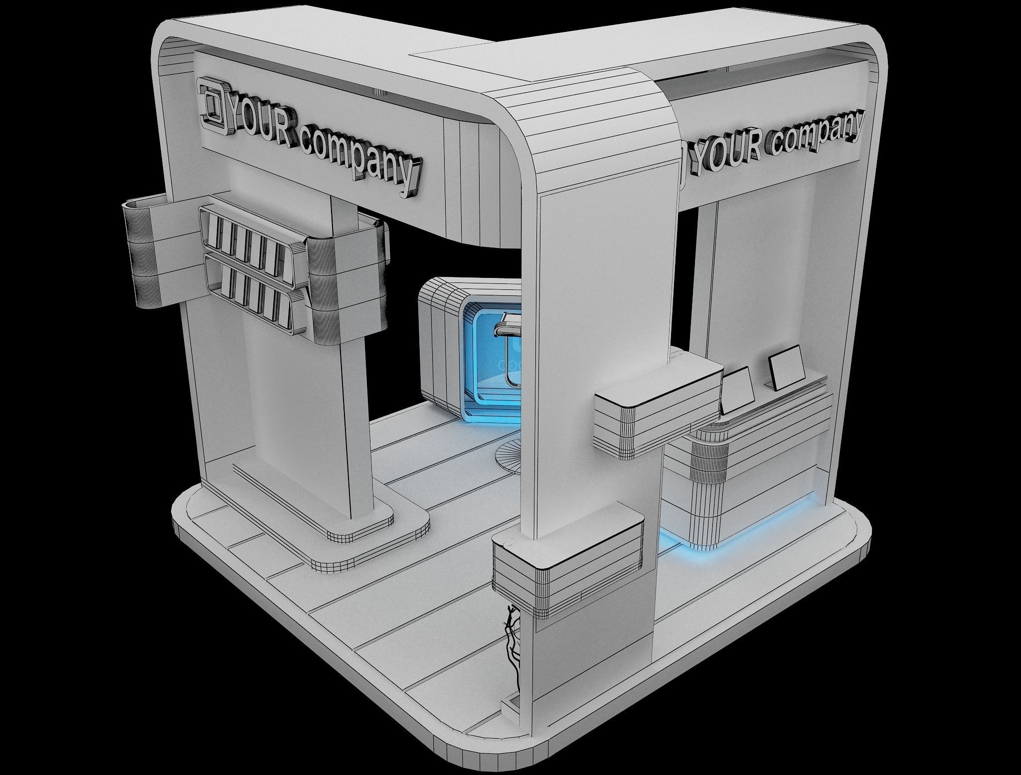  Booth Exhibition Stand a84 3D model_15