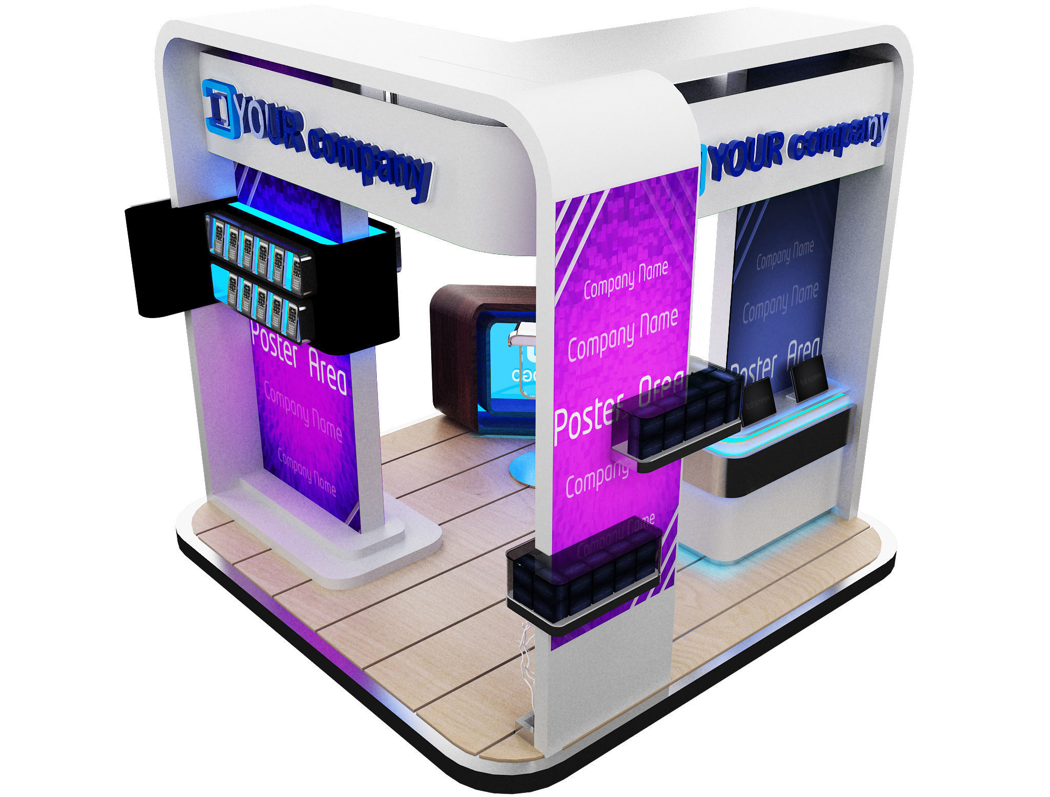  Booth Exhibition Stand a84 3D model_14