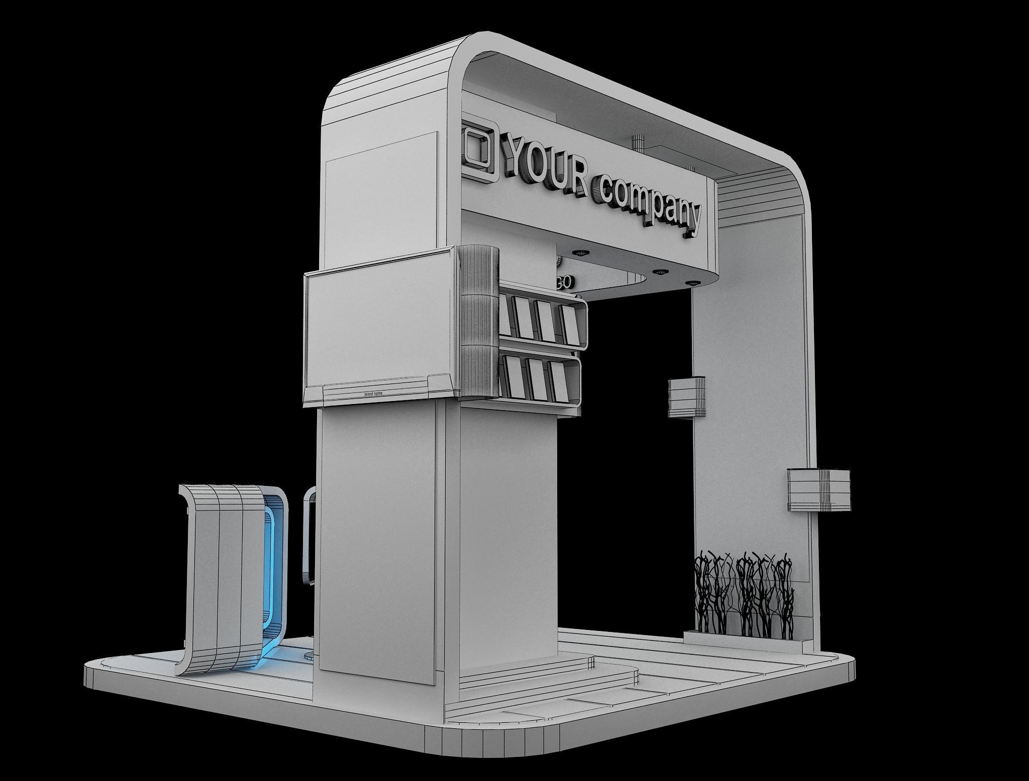  Booth Exhibition Stand a84 3D model_11