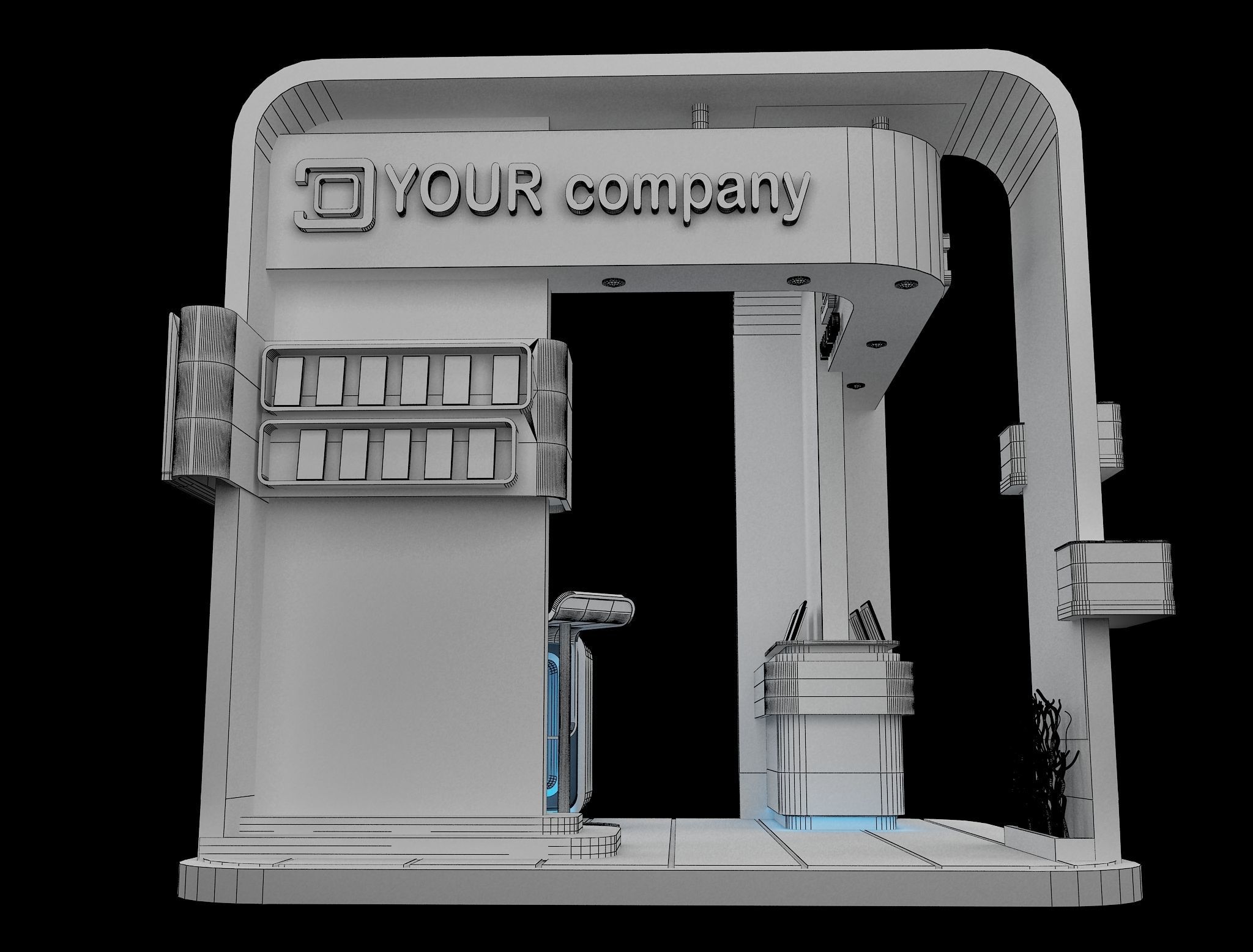  Booth Exhibition Stand a84 3D model_5