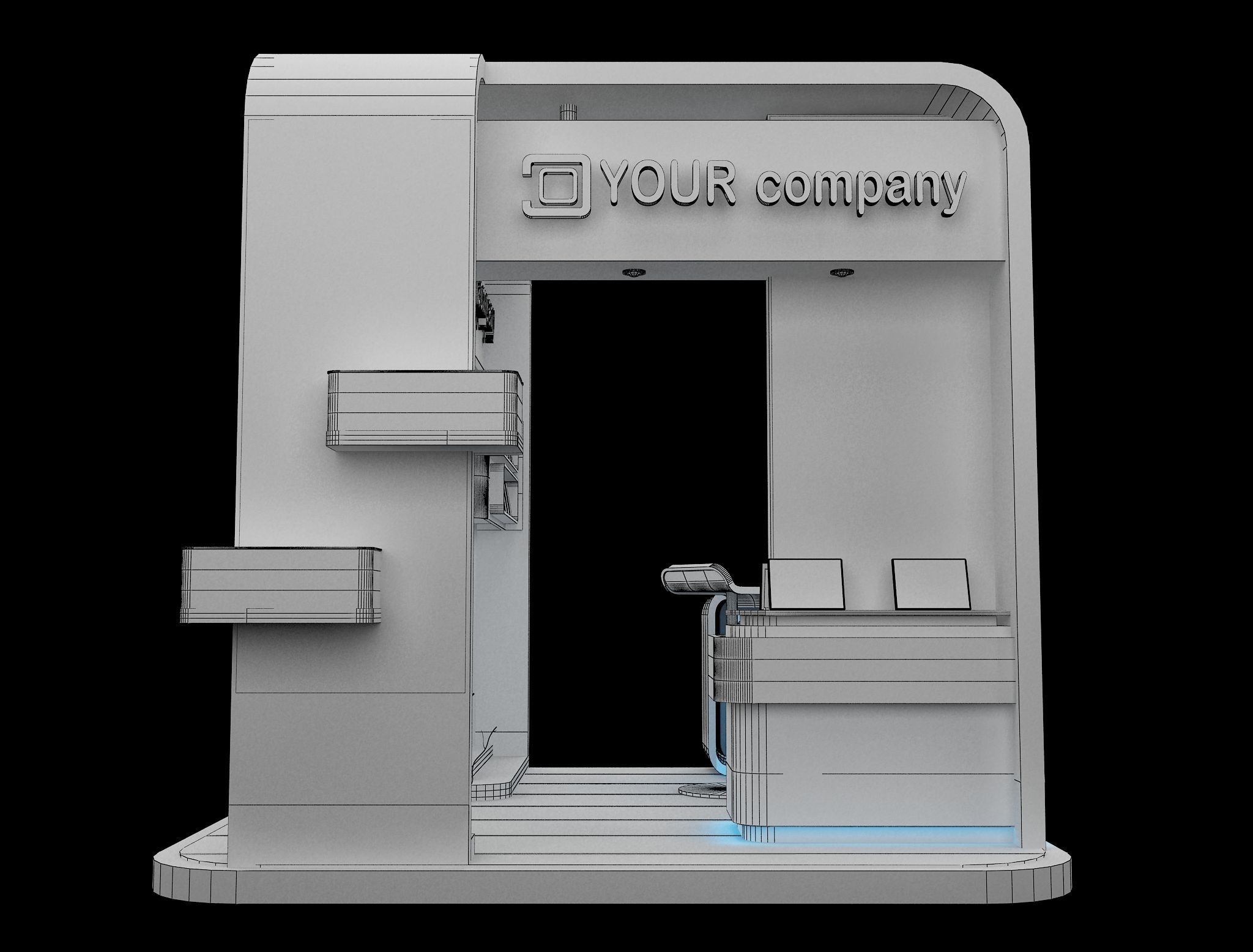  Booth Exhibition Stand a84 3D model_7