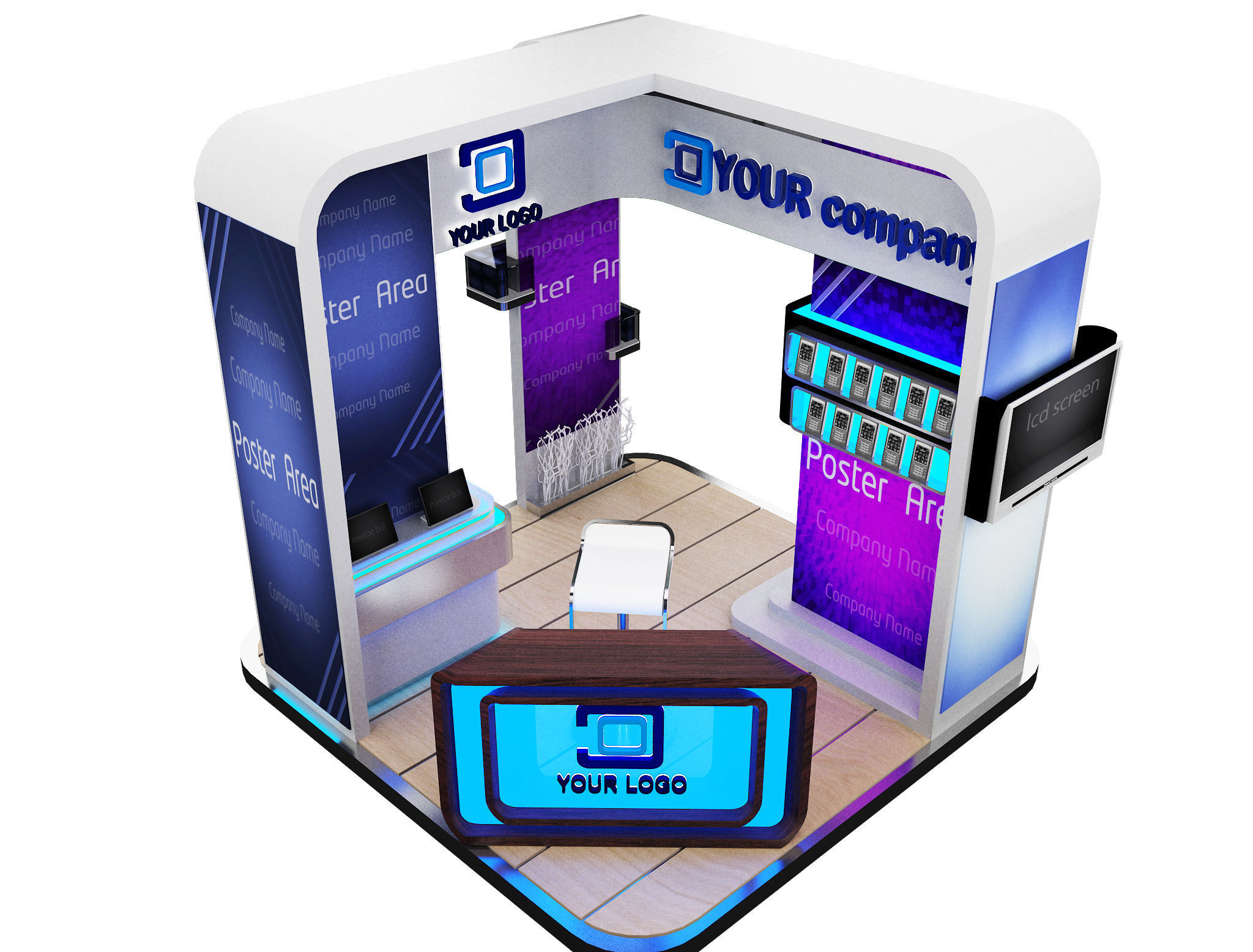  Booth Exhibition Stand a84 3D model_12