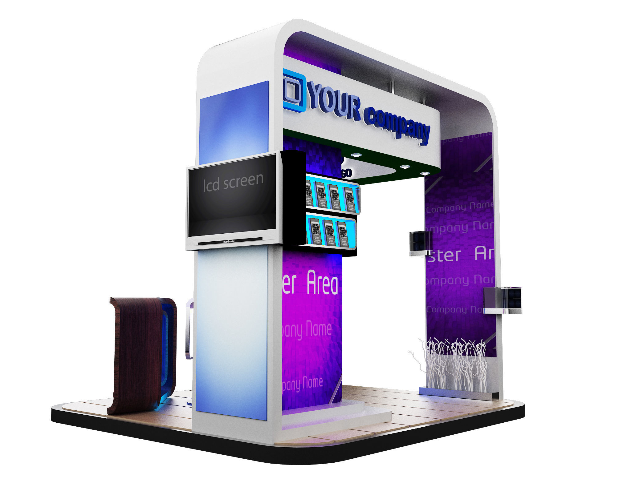  Booth Exhibition Stand a84 3D model_10