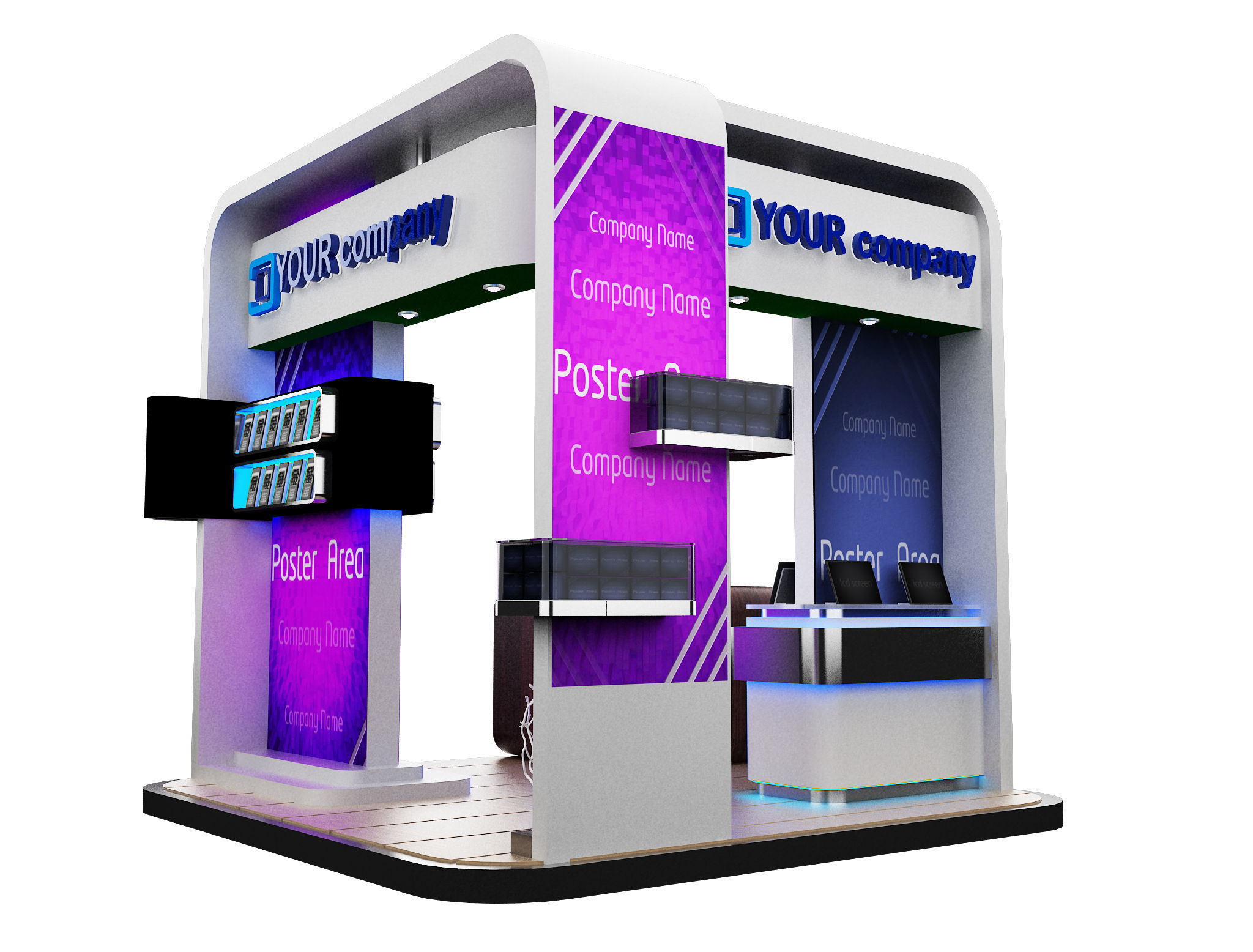  Booth Exhibition Stand a84 3D model_2