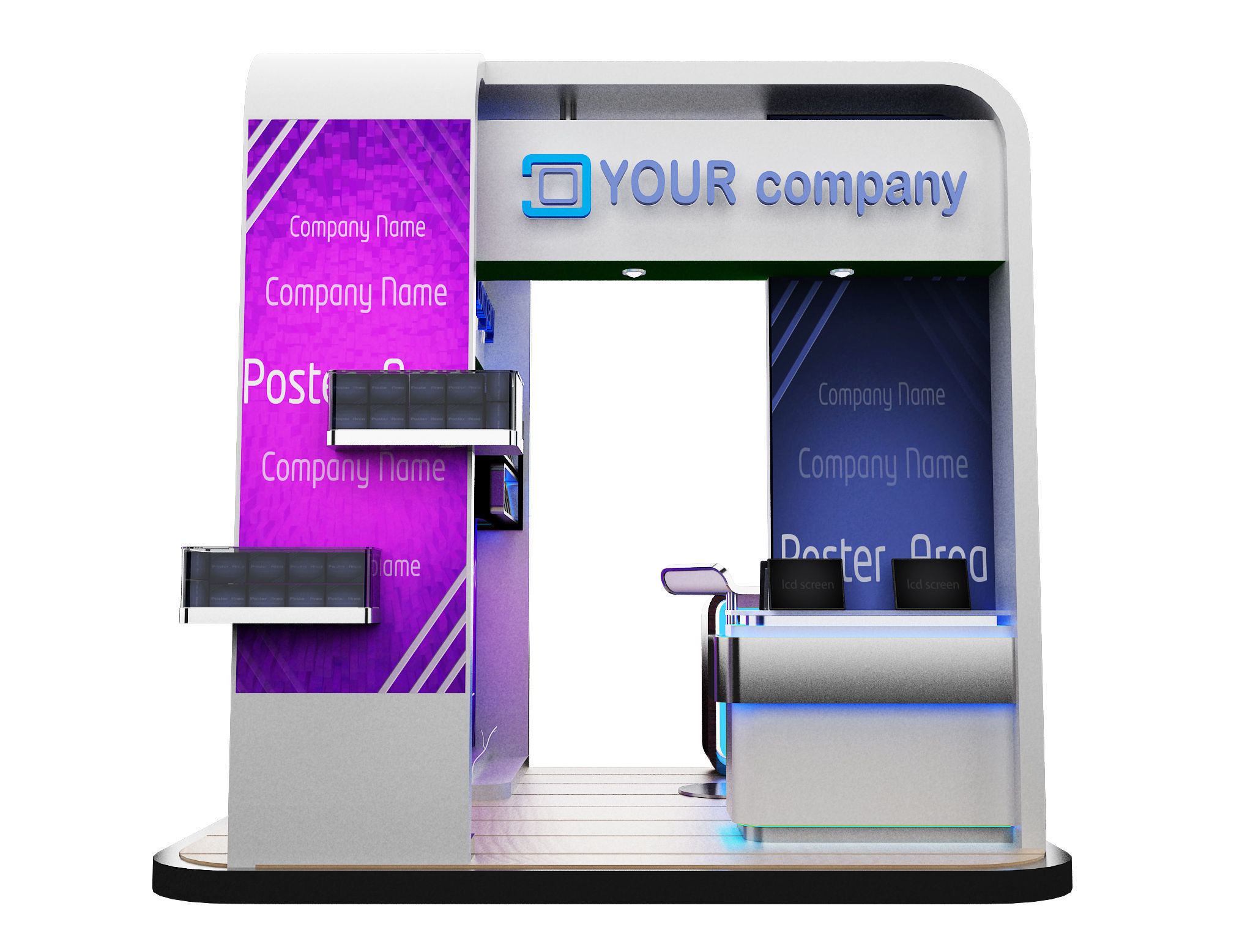 Booth Exhibition Stand a84 3D model_6