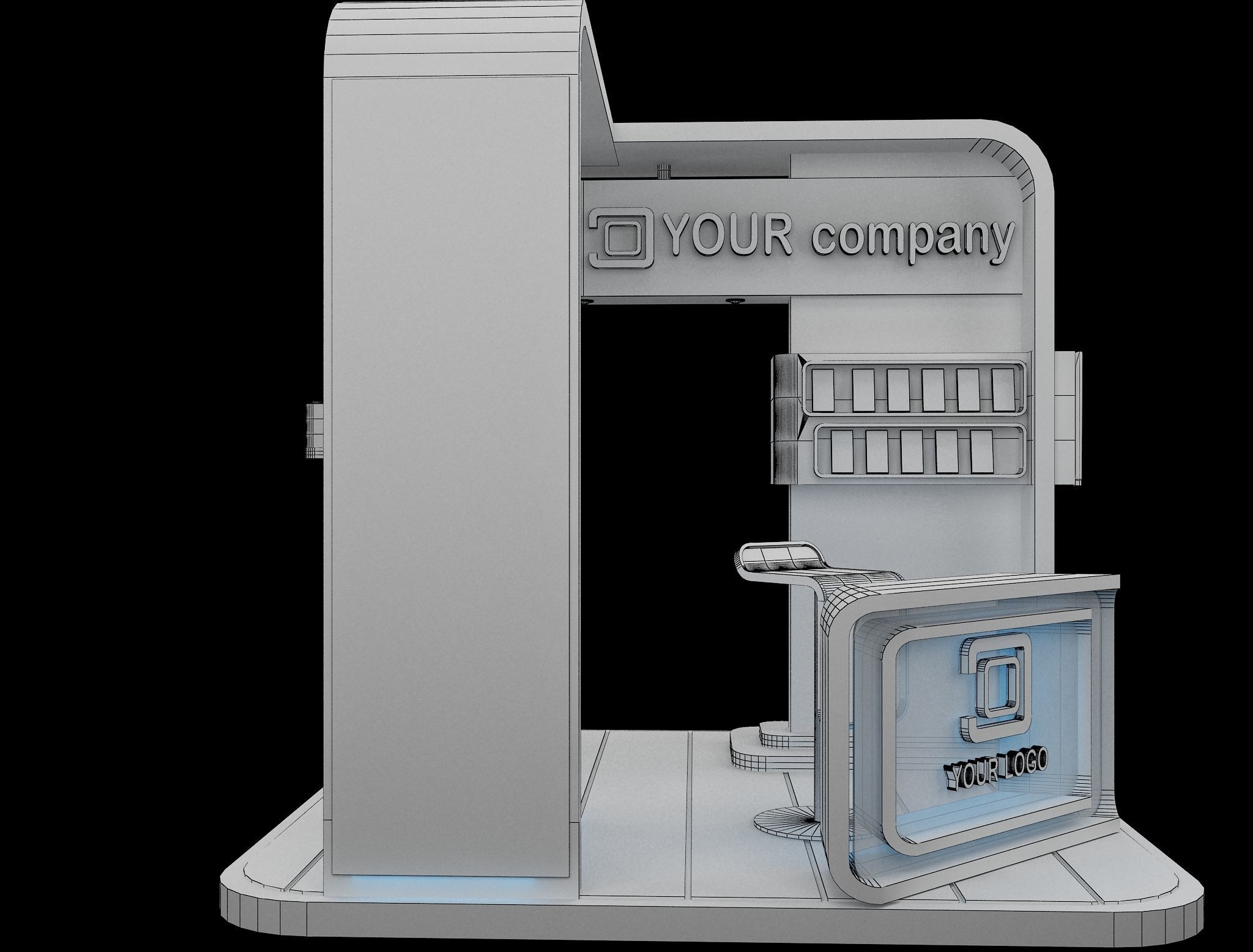  Booth Exhibition Stand a84 3D model_9
