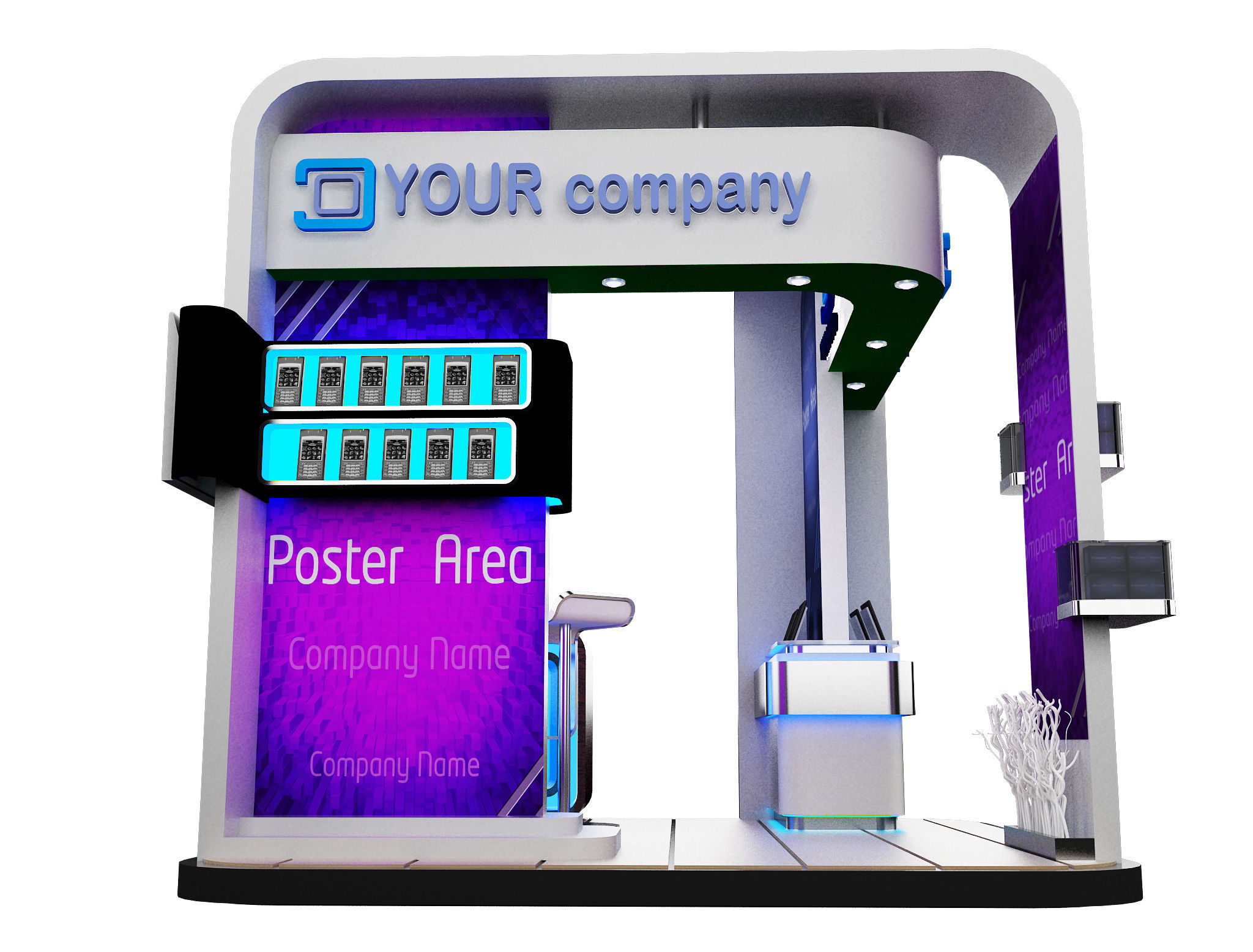  Booth Exhibition Stand a84 3D model_4