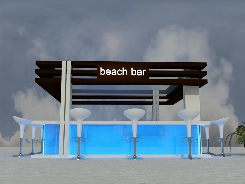 Beach Bar Area a85 3D model_4