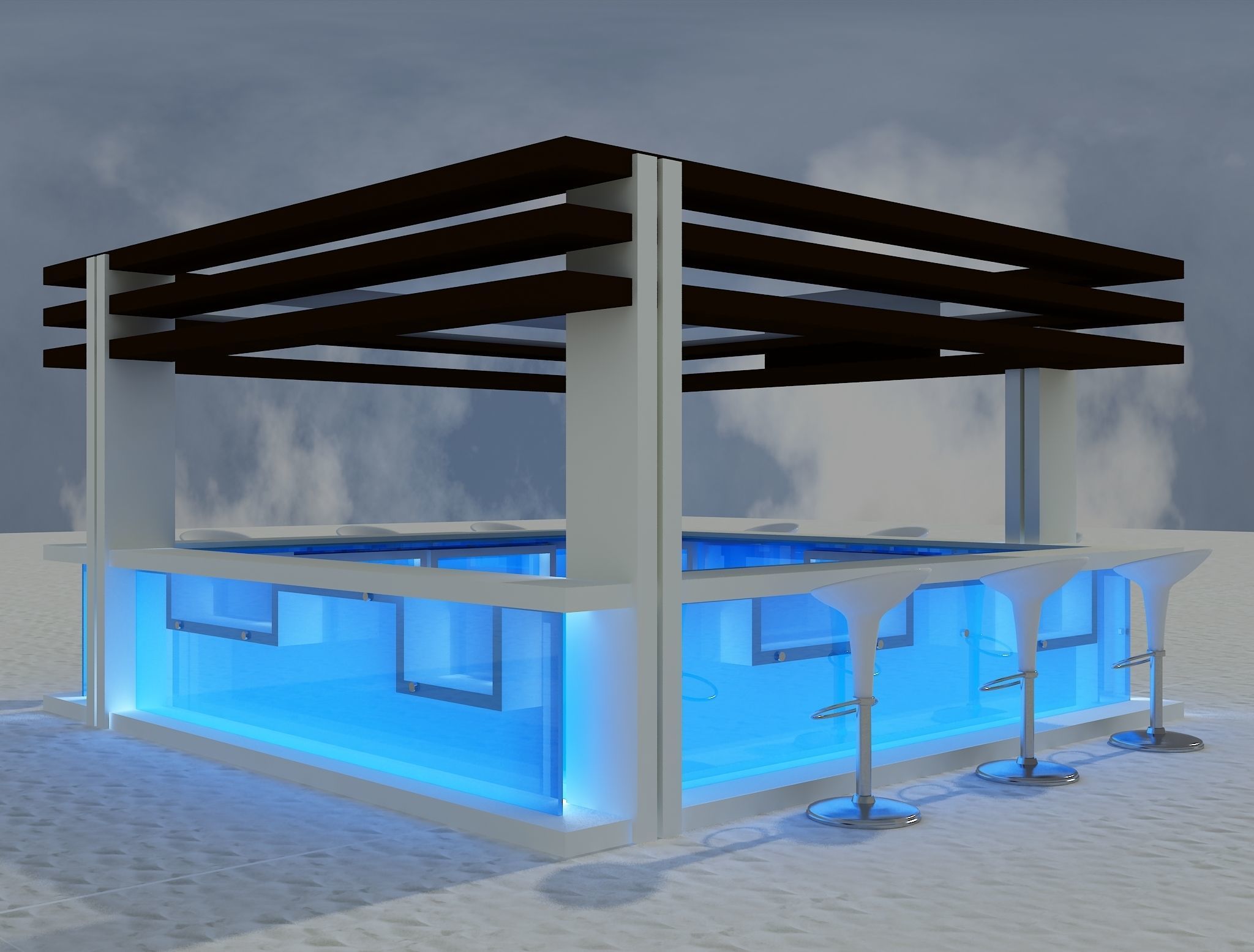 Beach Bar Area a85 3D model_2