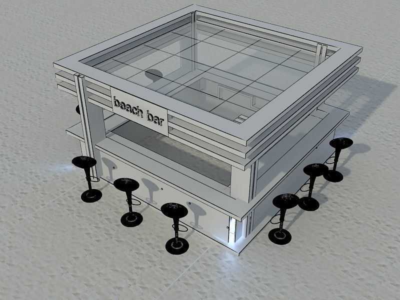 Beach Bar Area a85 3D model_7