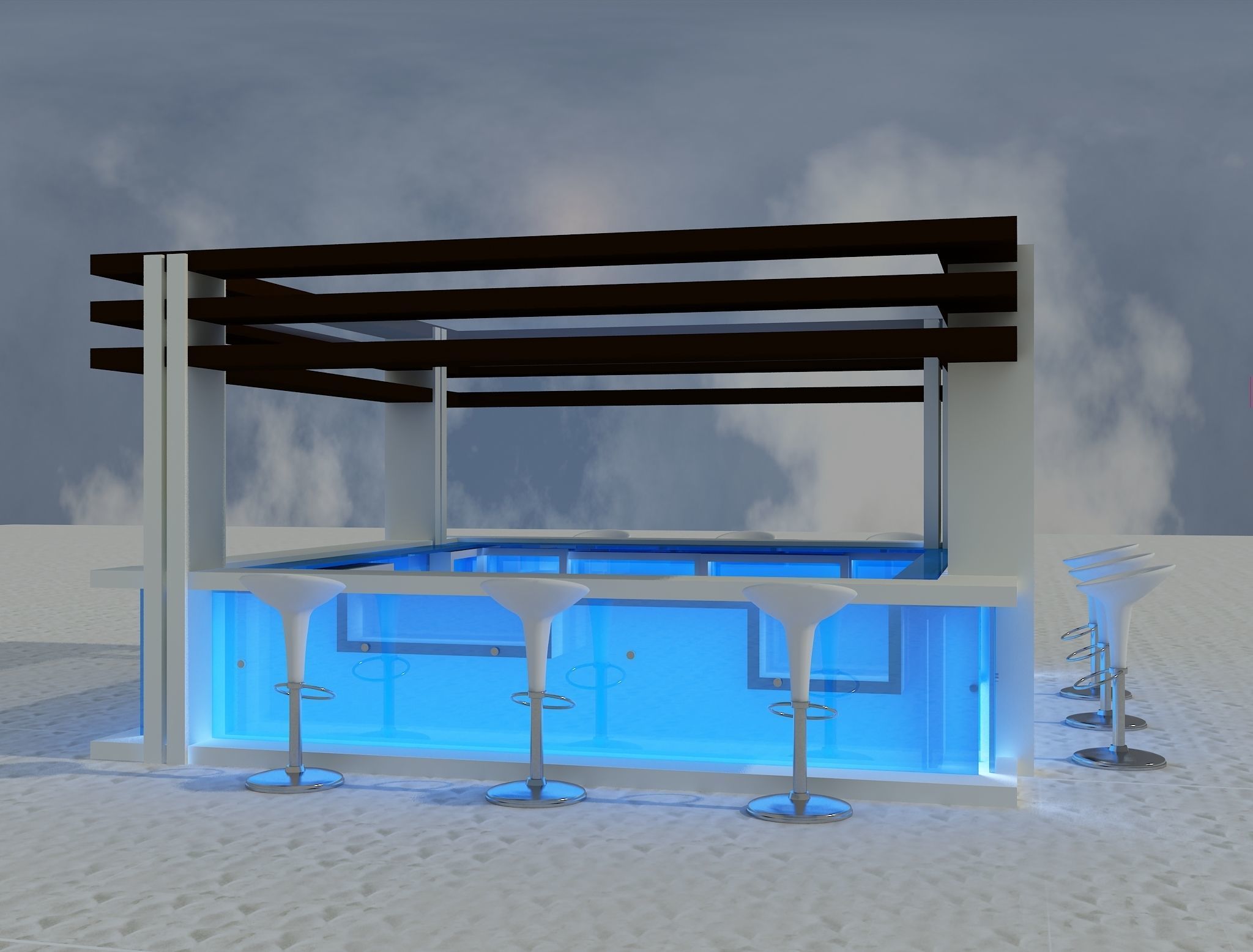 Beach Bar Area a85 3D model_10
