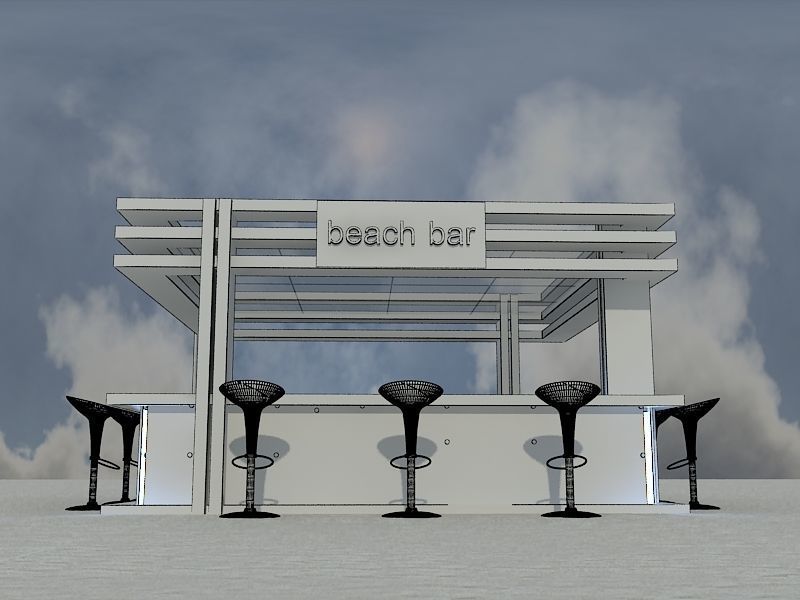 Beach Bar Area a85 3D model_5