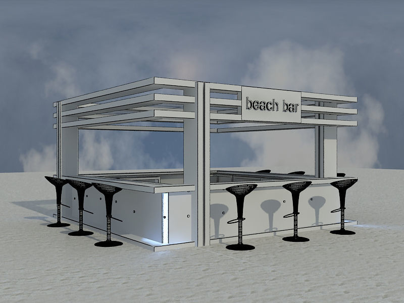 Beach Bar Area a85 3D model_1