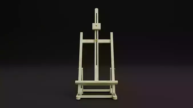 Small realistic wooden easel with brass details