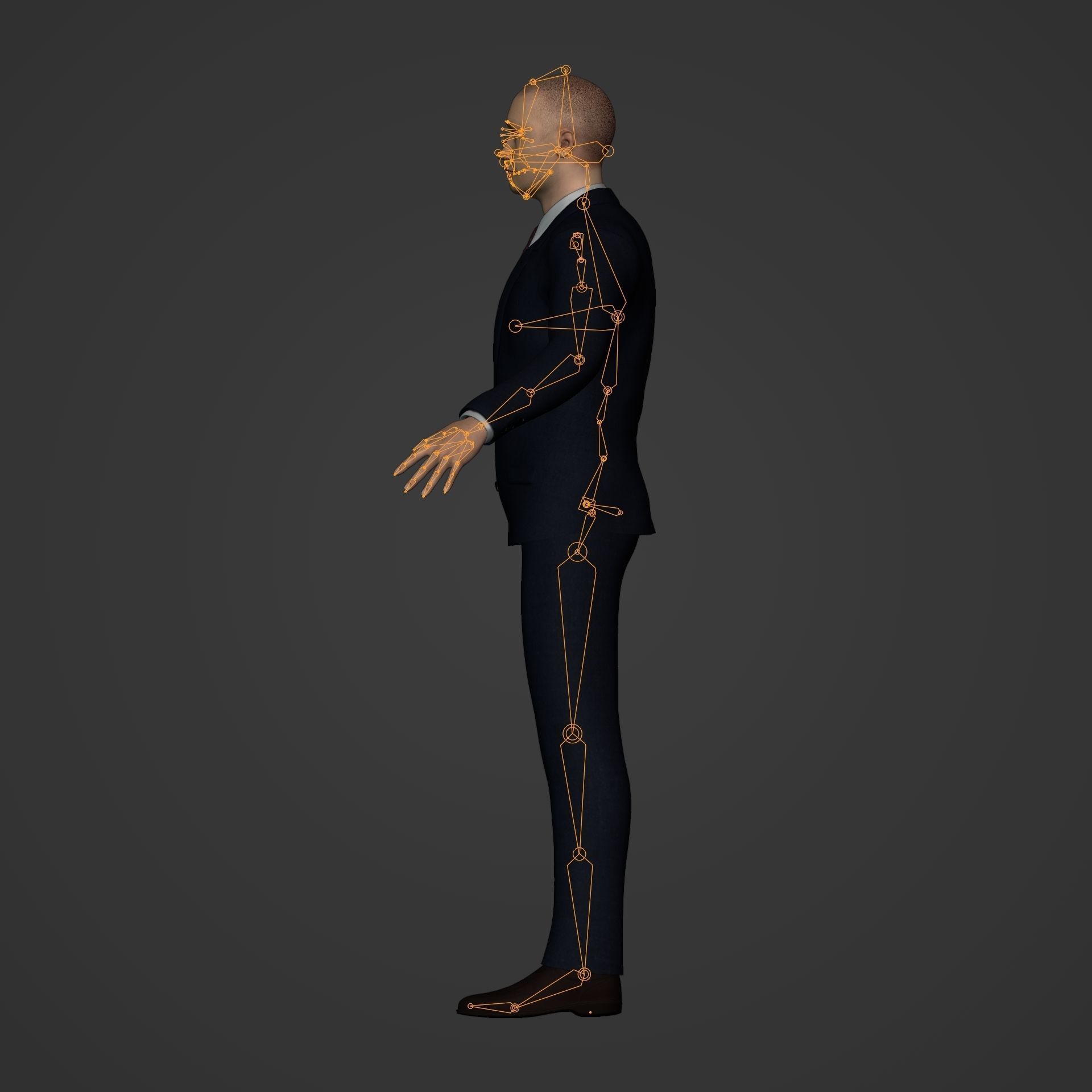 Businessman -- Business Man Suit -- Rigged Low-poly 3D model_11