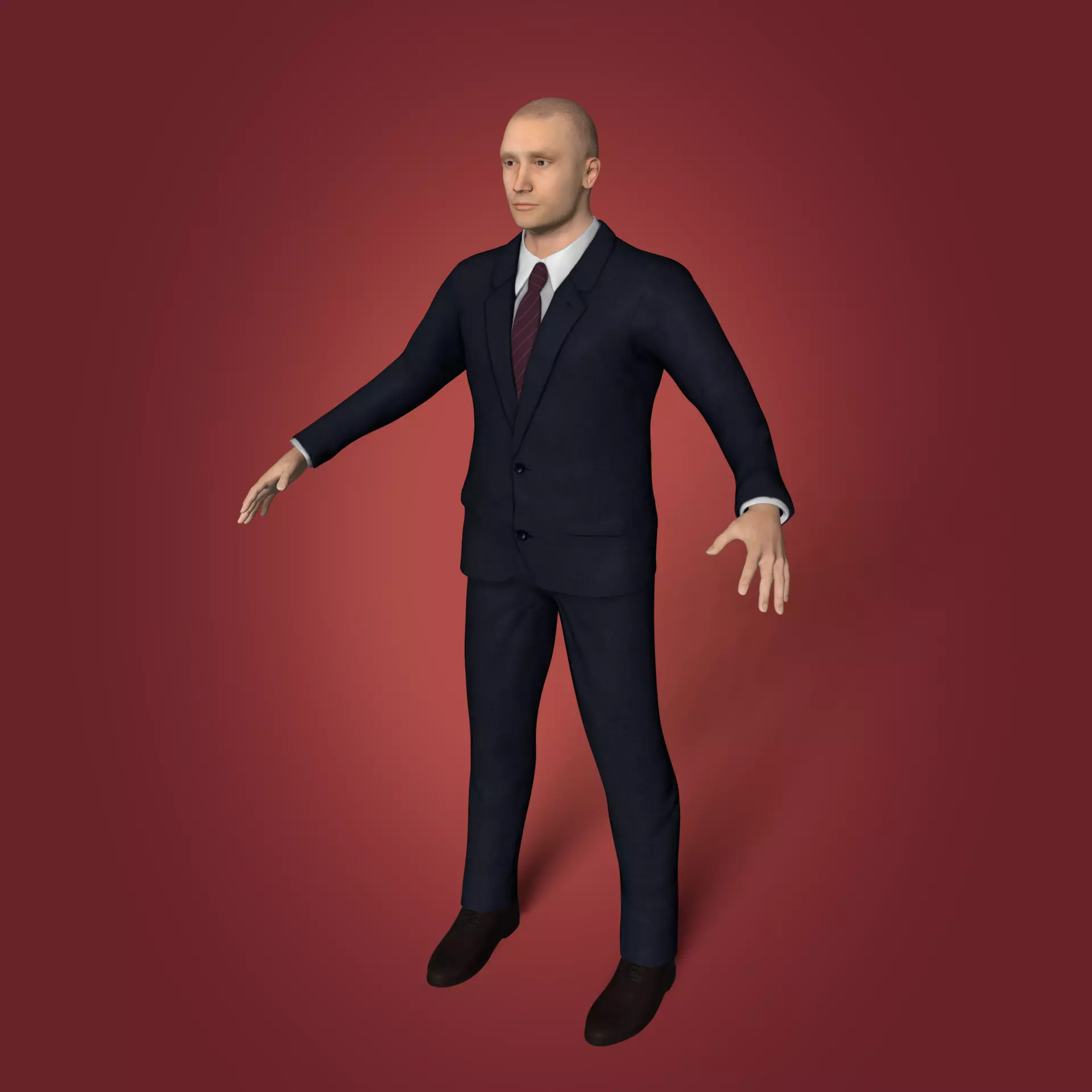 Businessman -- Business Man Suit -- Rigged Low-poly 3D model_0