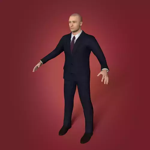 Businessman -- Business Man Suit -- Rigged Low-poly 3D model