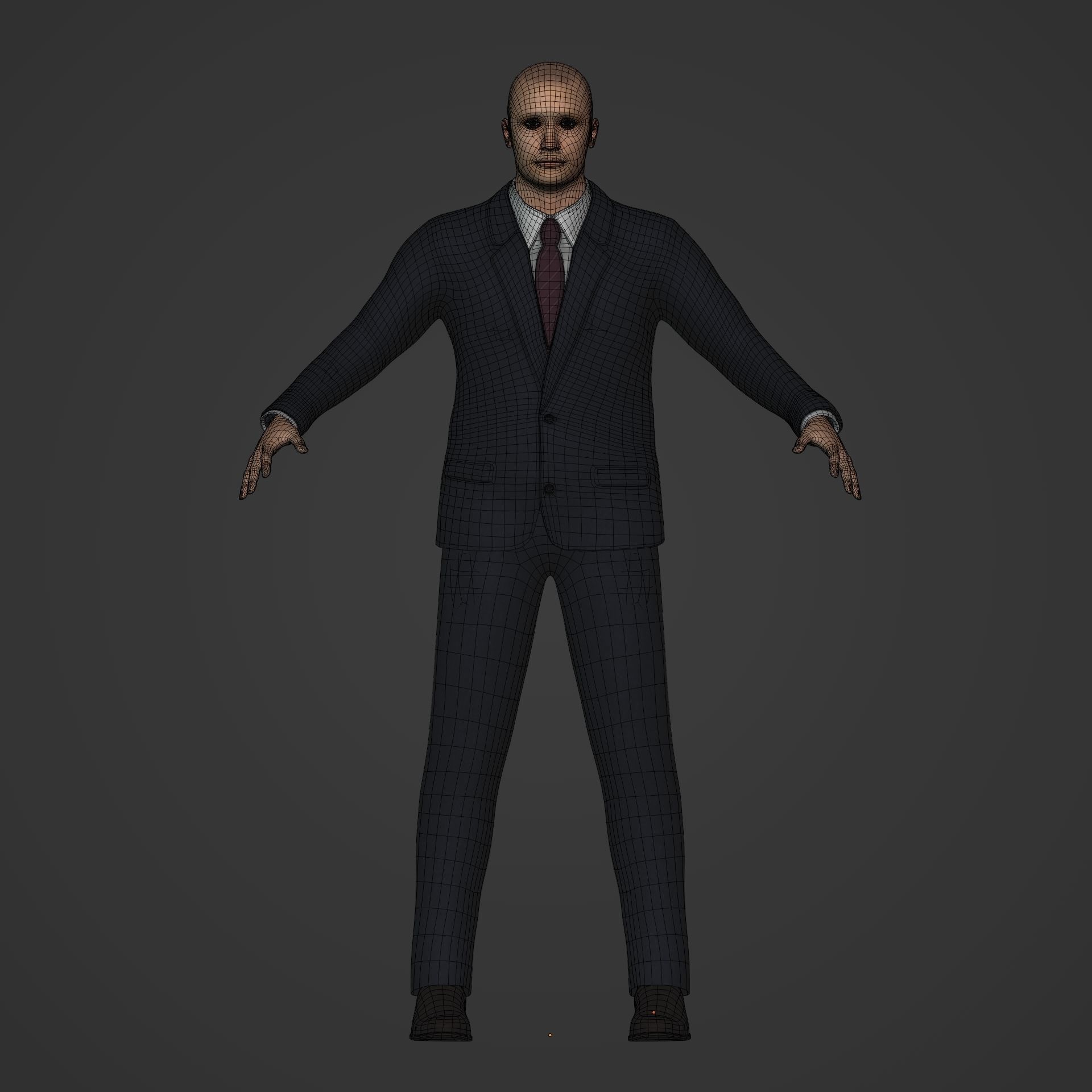 Businessman -- Business Man Suit -- Rigged Low-poly 3D model_9