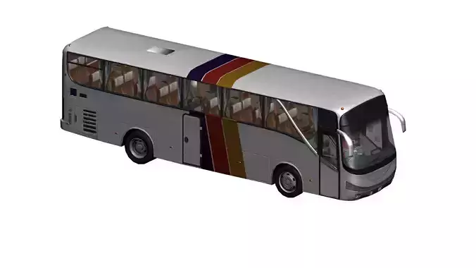 Japanese Travel Bus with textured FBX and unity package 3D model