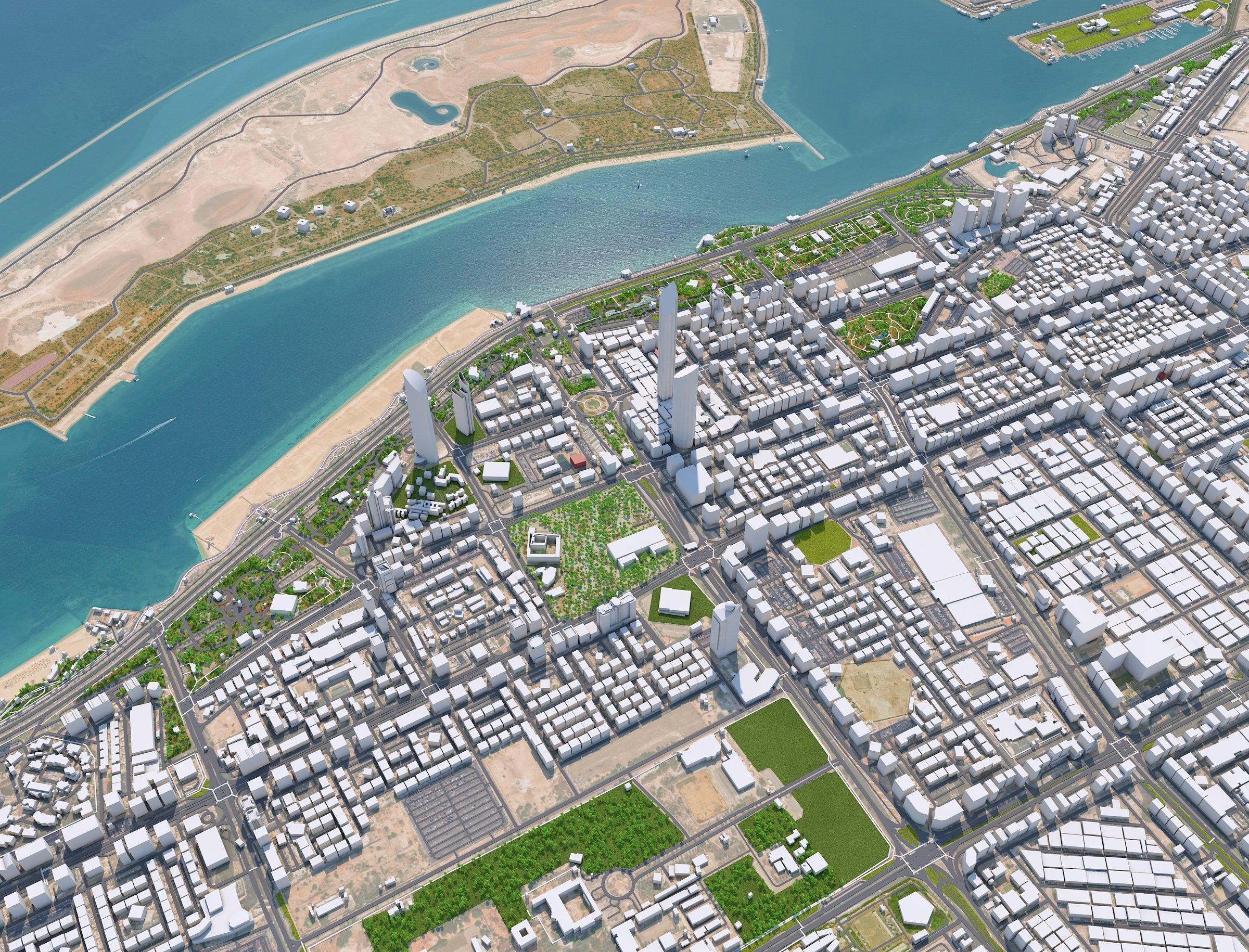 Abu Dhabi Downtown UAE Low-poly 3D model_10