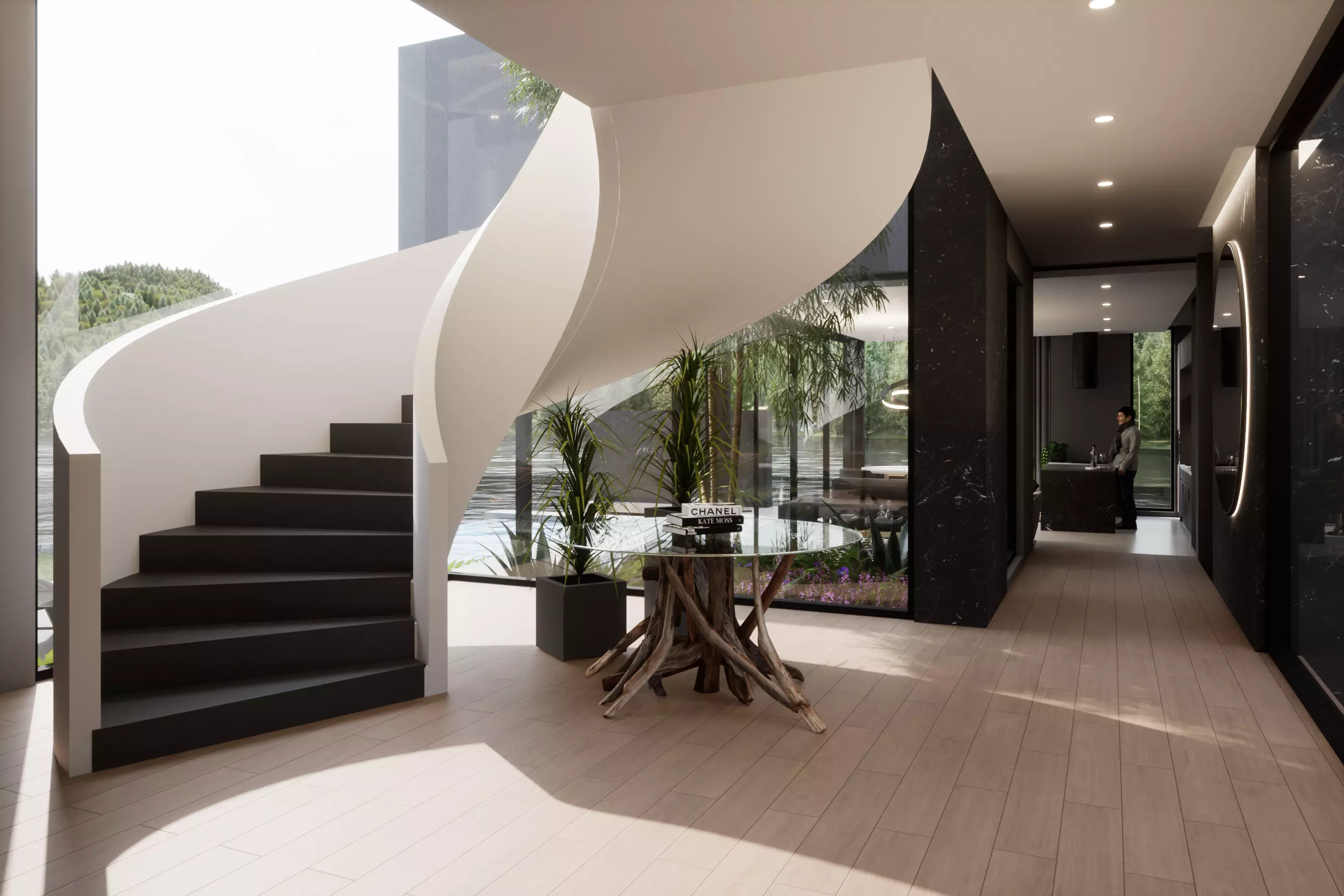 Curved Staircase 3D model_0