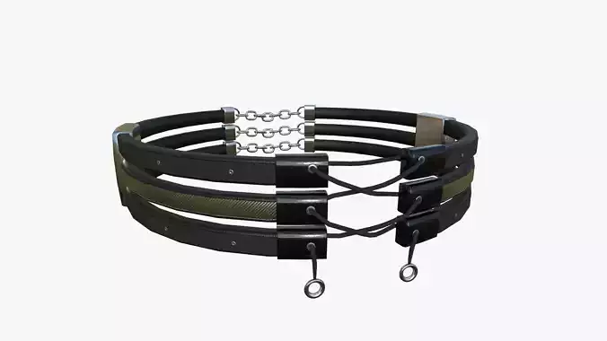 Gothic Collar G01 Black Silver - Character Fashion Design Low-poly 3D model