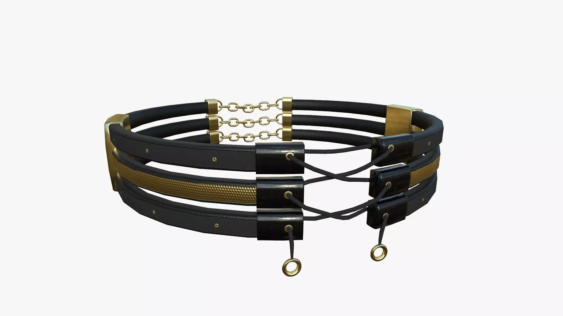 Gothic Collar G02 Black Gold - Character Fashion Design Low-poly 3D model