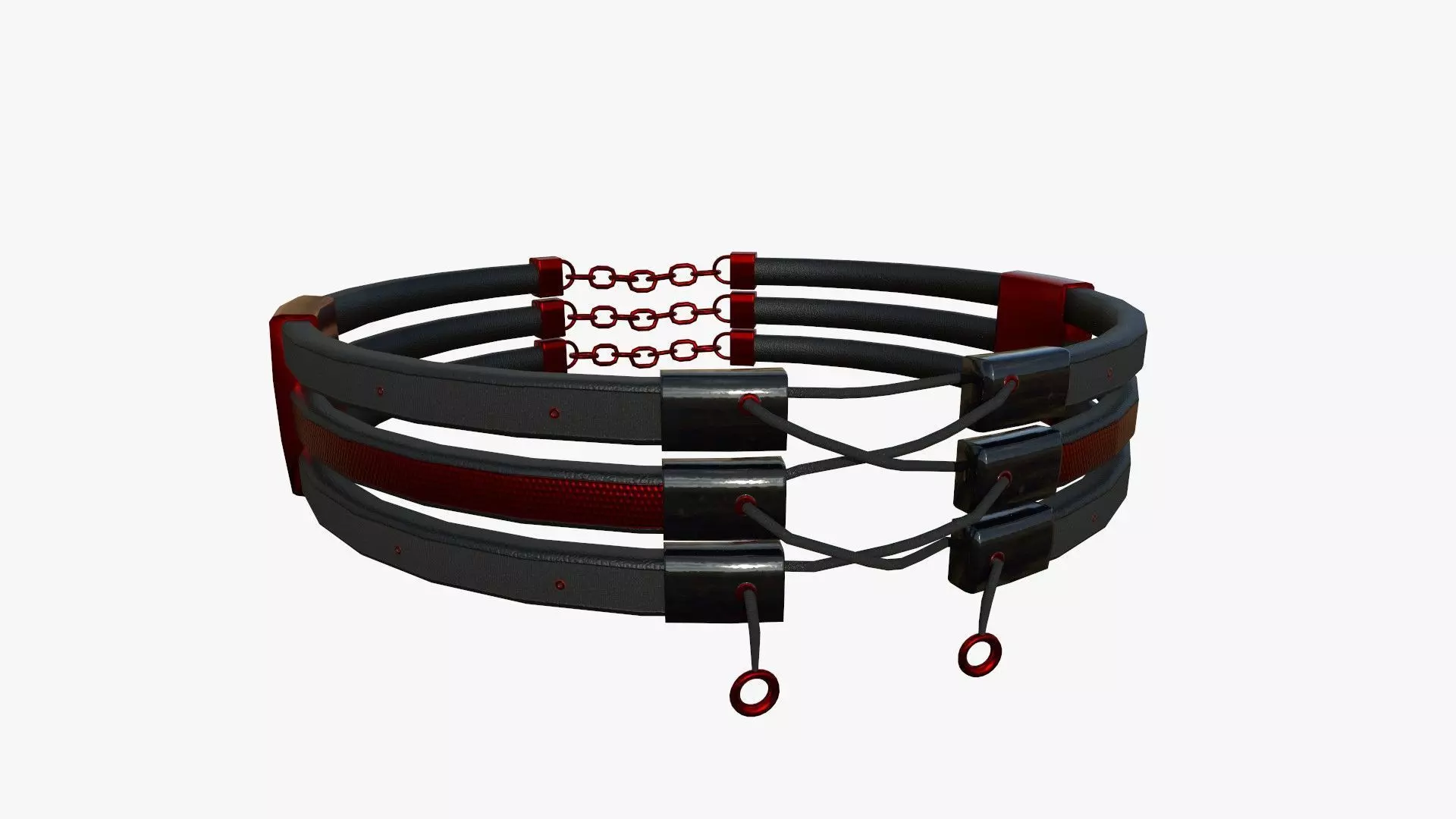 Gothic Collar G03 Black Red - Character Fashion Design Low-poly 3D model