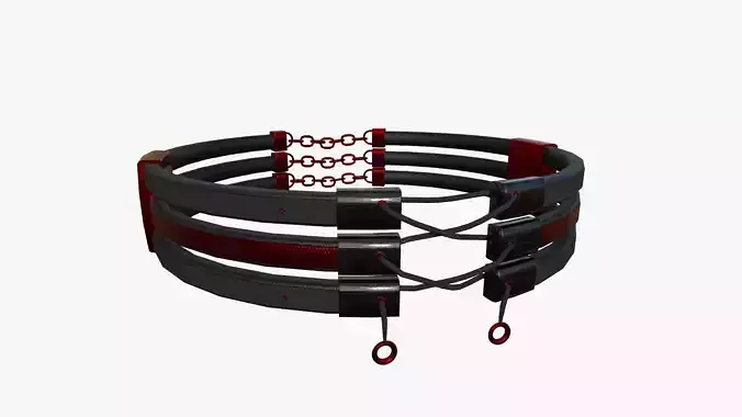 Gothic Collar G03 Black Red - Character Fashion Design Low-poly 3D model
