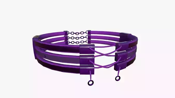 Gothic Collar G04 Purple - Character Fashion Design Low-poly 3D model