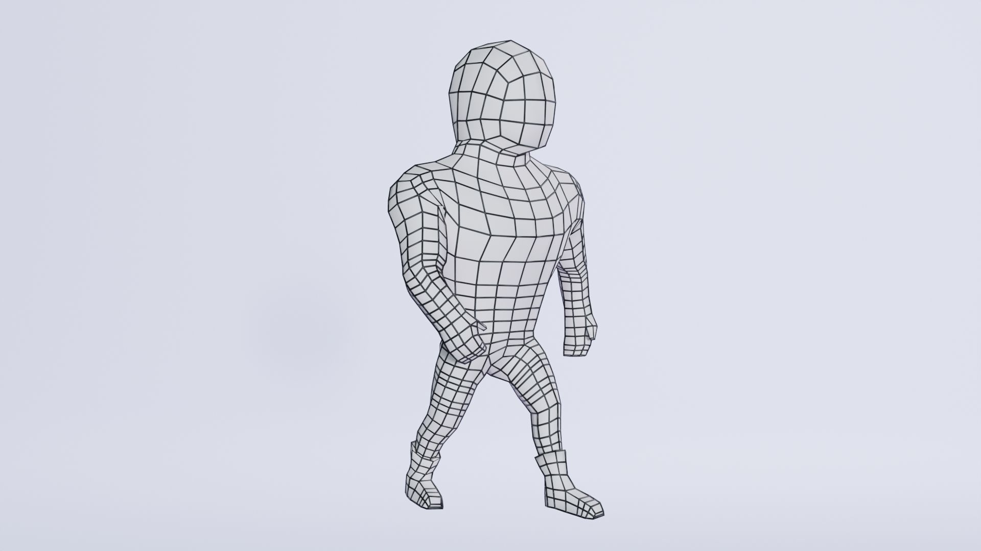 Cartoon Wrestling Character 05 Rigged Low-poly 3D model_6