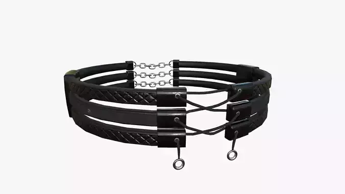 Gothic Collar G05 Full Black - Character Fashion Design Low-poly 3D model