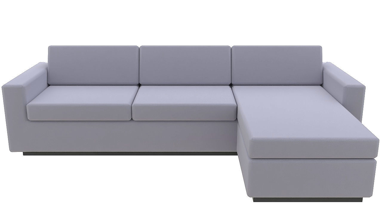Fabric L shape corner sofa 3D model_1