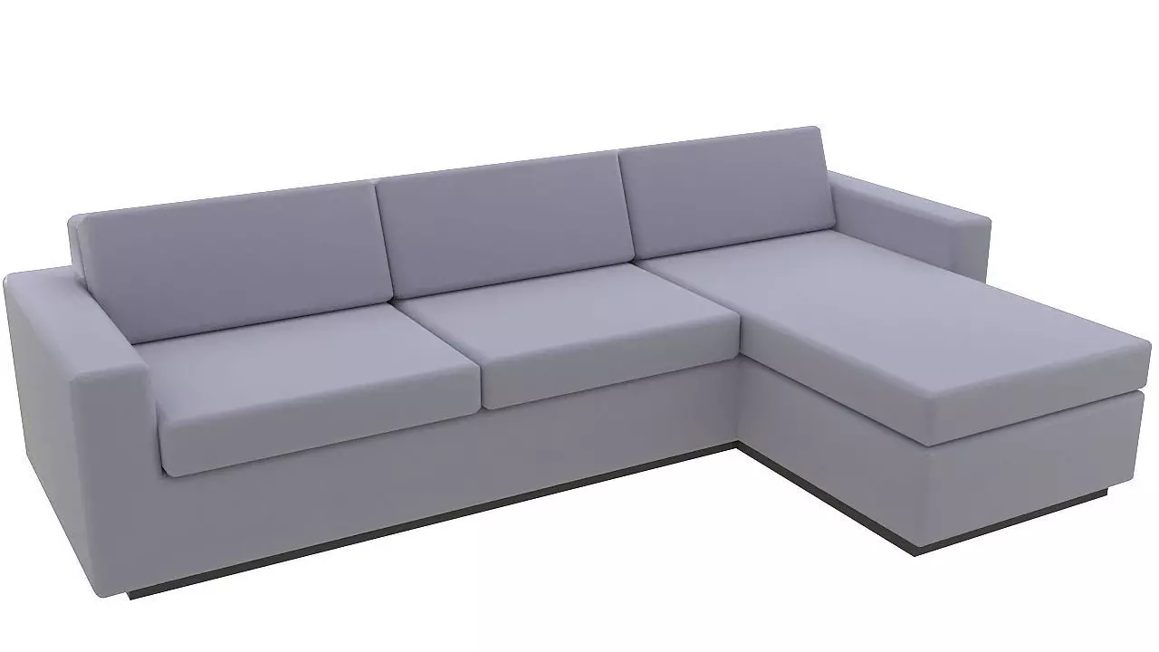Fabric L shape corner sofa 3D model_0
