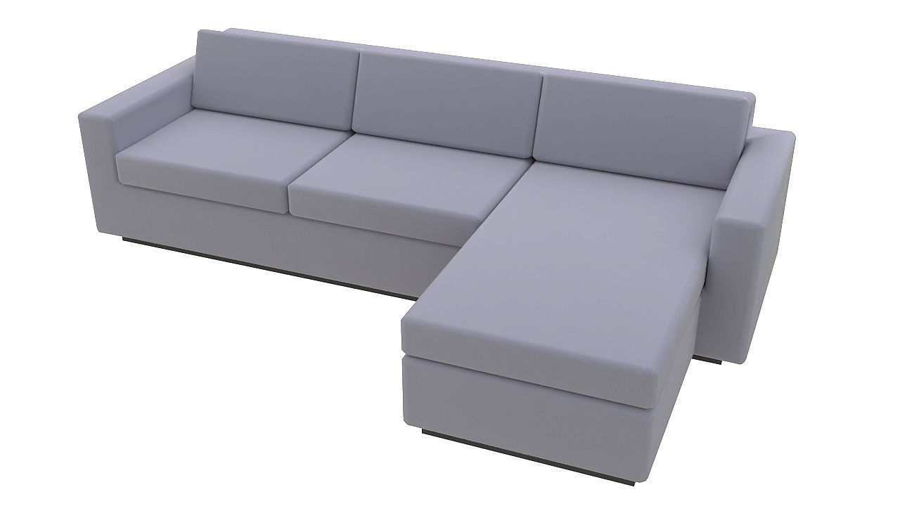 Fabric L shape corner sofa 3D model_2