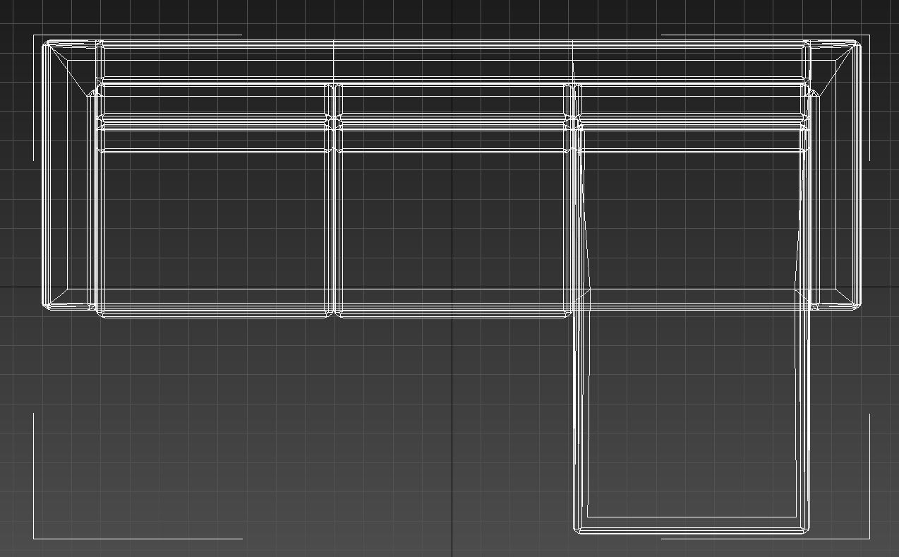 Fabric L shape corner sofa 3D model_13