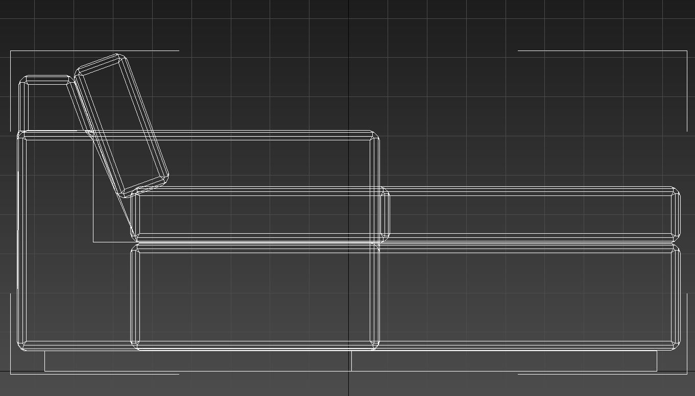 Fabric L shape corner sofa 3D model_15