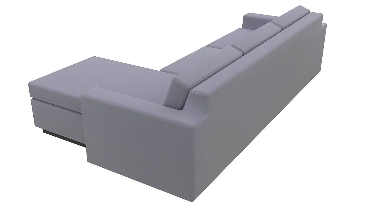 Fabric L shape corner sofa 3D model_4