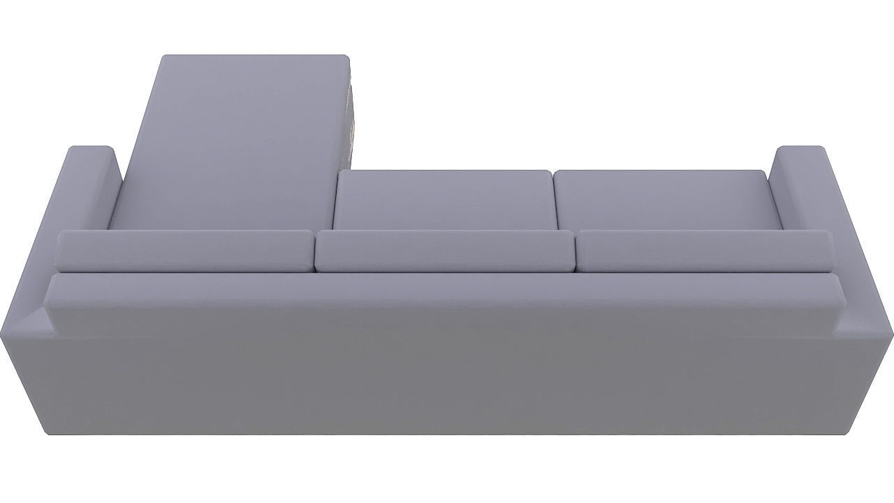 Fabric L shape corner sofa 3D model_5