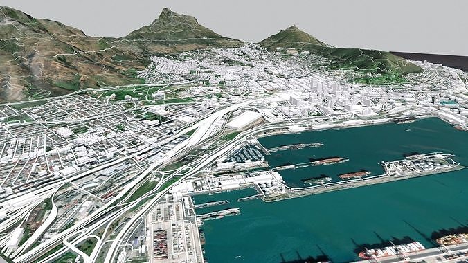 Cityscape  Cape Town South Africa 3D model 3