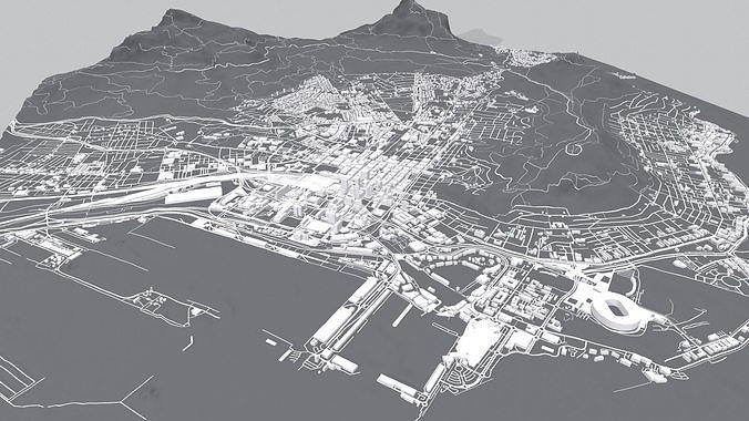Cityscape  Cape Town South Africa 3D model 7
